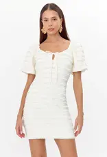 Adelyn Rae Aina Textured Lace Trim Mini Dress