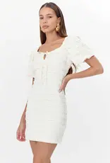 Adelyn Rae Aina Textured Lace Trim Mini Dress