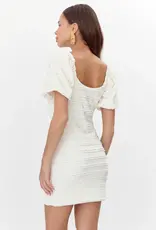Adelyn Rae Aina Textured Lace Trim Mini Dress