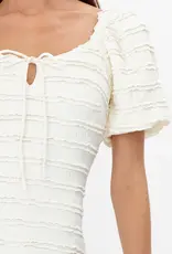 Adelyn Rae Aina Textured Lace Trim Mini Dress