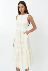 Adelyn Rae Marina Lace Tiered Midi Dress