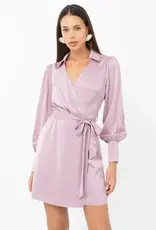 Adelyn Rae Theia Faux Wrap Collared Mini Dress