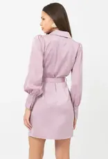 Adelyn Rae Theia Faux Wrap Collared Mini Dress