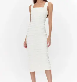 Adelyn Rae Lara Textured Lace Trim Midi Dress