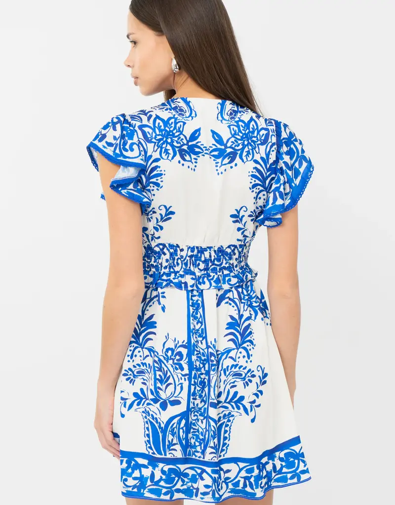 Adelyn Rae Cathy Printed Smocked Waist Mini Dress