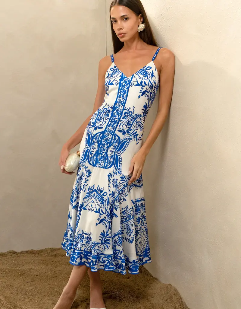 Adelyn Rae Rhegan V-Neck Print Slip Dress (FINAL SALE)