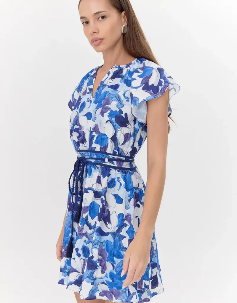 Adelyn Rae Aelia Textured Braided Belt Mini Dress