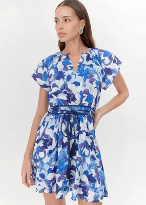 Adelyn Rae Aelia Textured Braided Belt Mini Dress
