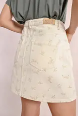 Molly Bracken Lane Floral Denim Mini Skirt (FINAL SALE)