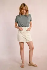 Molly Bracken Lane Floral Denim Mini Skirt