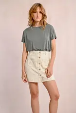 Molly Bracken Lane Floral Denim Mini Skirt