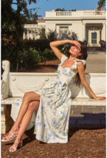 Dress Forum Everlasting Corset Flutter Dress in Blue Floral