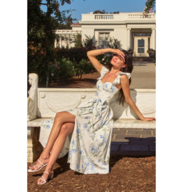 Dress Forum Everlasting Corset Flutter Dress in Blue Floral