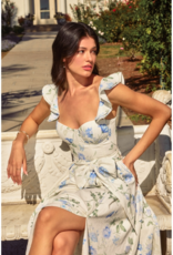 Dress Forum Everlasting Corset Flutter Dress in Blue Floral