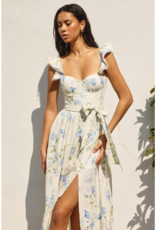 Dress Forum Everlasting Corset Flutter Dress in Blue Floral