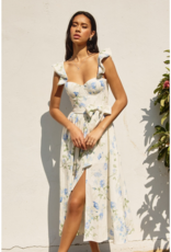 Dress Forum Everlasting Corset Flutter Dress in Blue Floral