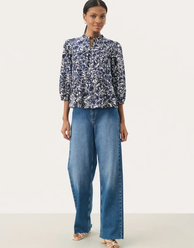 Part Two Nickeline Navy Floral Blouse