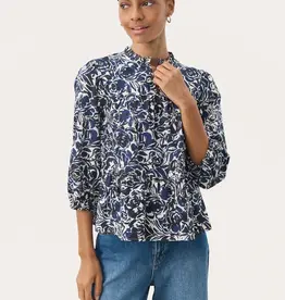 Part Two Nickeline Navy Floral Blouse