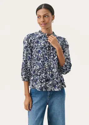 Part Two Nickeline Navy Floral Blouse