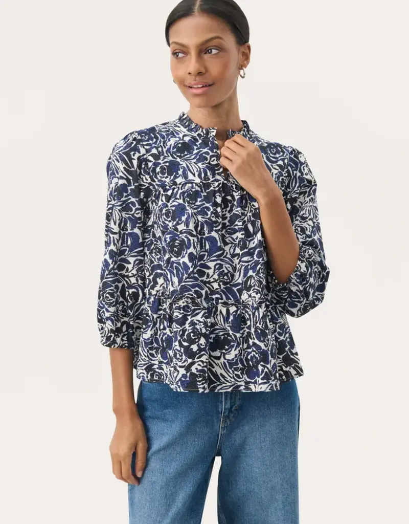 Part Two Nickeline Navy Floral Blouse