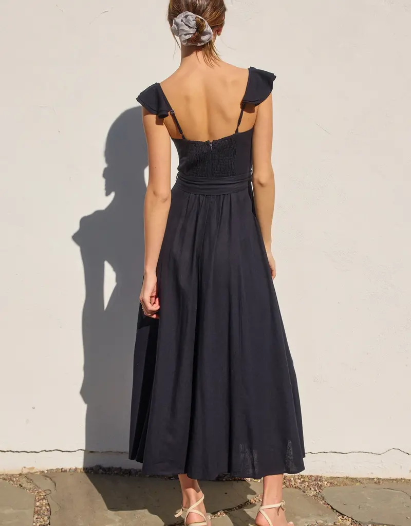 Dress Forum Heaven Sent Bustier Flutter Sleeve Dress in Navy