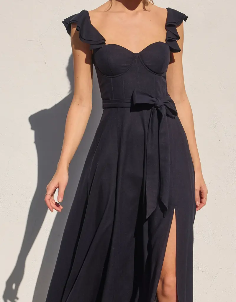 Dress Forum Heaven Sent Bustier Flutter Sleeve Dress in Navy
