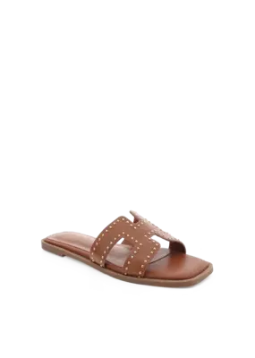 Billini Gordy Sandal in Tan with Gold Stud