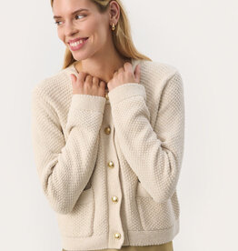 Part Two Mika Chenille Cardigan with Gold Buttons