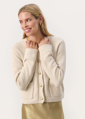 Part Two Mika Chenille Cardigan with Gold Buttons