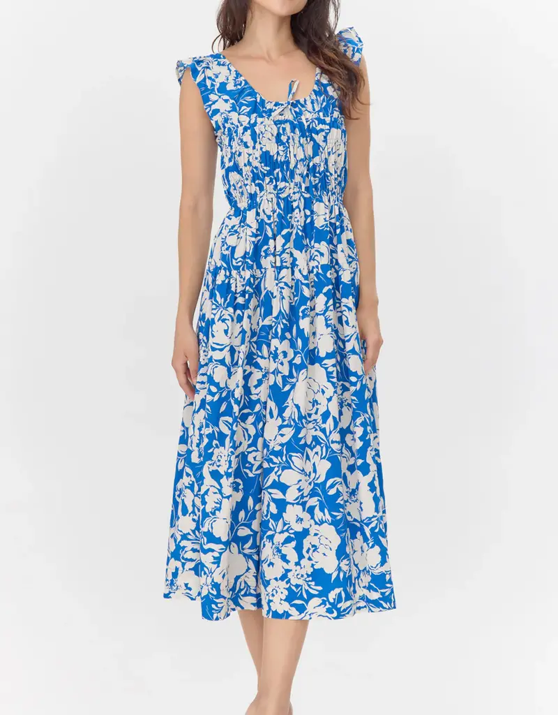 Greylin Daria Smocked Print Midi Dress