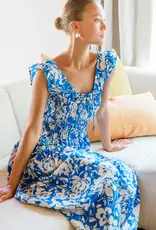 Greylin Daria Smocked Print Midi Dress