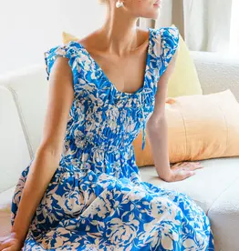 Greylin Daria Smocked Print Midi Dress