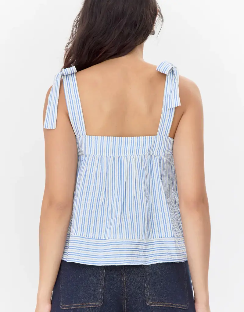 Greylin Vera Tie Shoulder Striped Easy Top