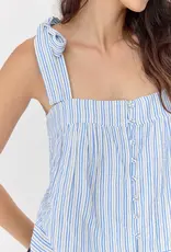 Greylin Vera Tie Shoulder Striped Easy Top