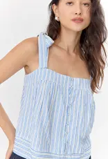 Greylin Vera Tie Shoulder Striped Easy Top