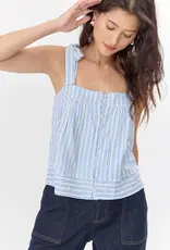 Greylin Vera Tie Shoulder Striped Easy Top