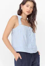 Greylin Vera Tie Shoulder Striped Easy Top