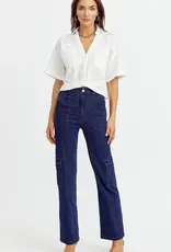 Greylin Maria Cotton Twist Front Shirt with Dipped Back Hem