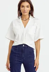 Greylin Maria Cotton Twist Front Shirt with Dipped Back Hem