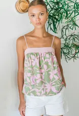 Greylin Naeli Print Sleeveless Top With Contrast Detail