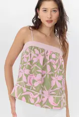 Greylin Naeli Print Sleeveless Top With Contrast Detail