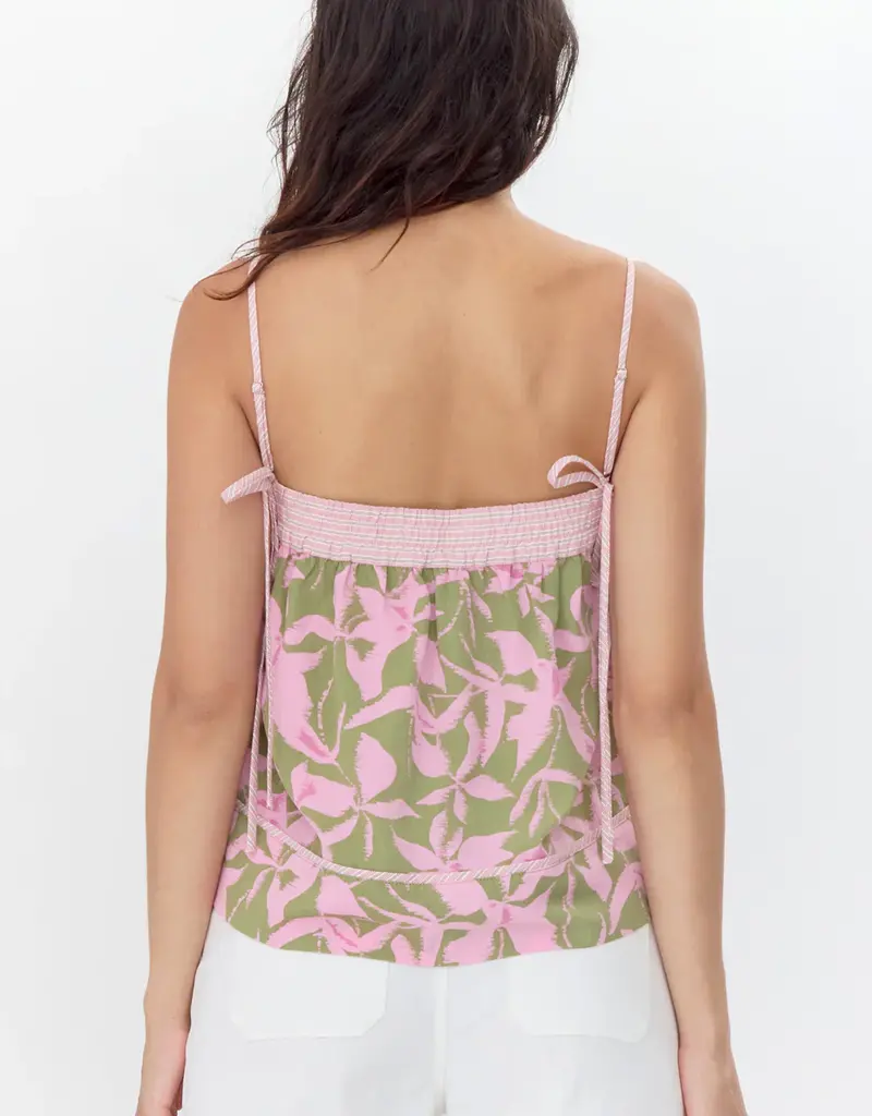 Greylin Naeli Print Sleeveless Top With Contrast Detail