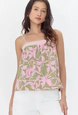 Greylin Naeli Print Sleeveless Top With Contrast Detail