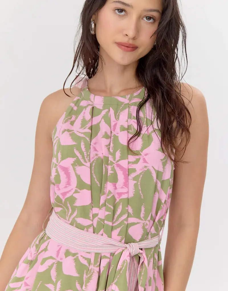 Greylin Nali Print Tie Shoulder Maxi Dress