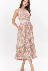 Greylin Nali Print Tie Shoulder Maxi Dress