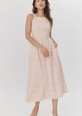 Greylin Audrey Cotton Eyelet Midi Dress