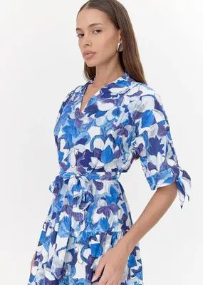 Adelyn Rae Mona Textured Drop Waist Midi Dress