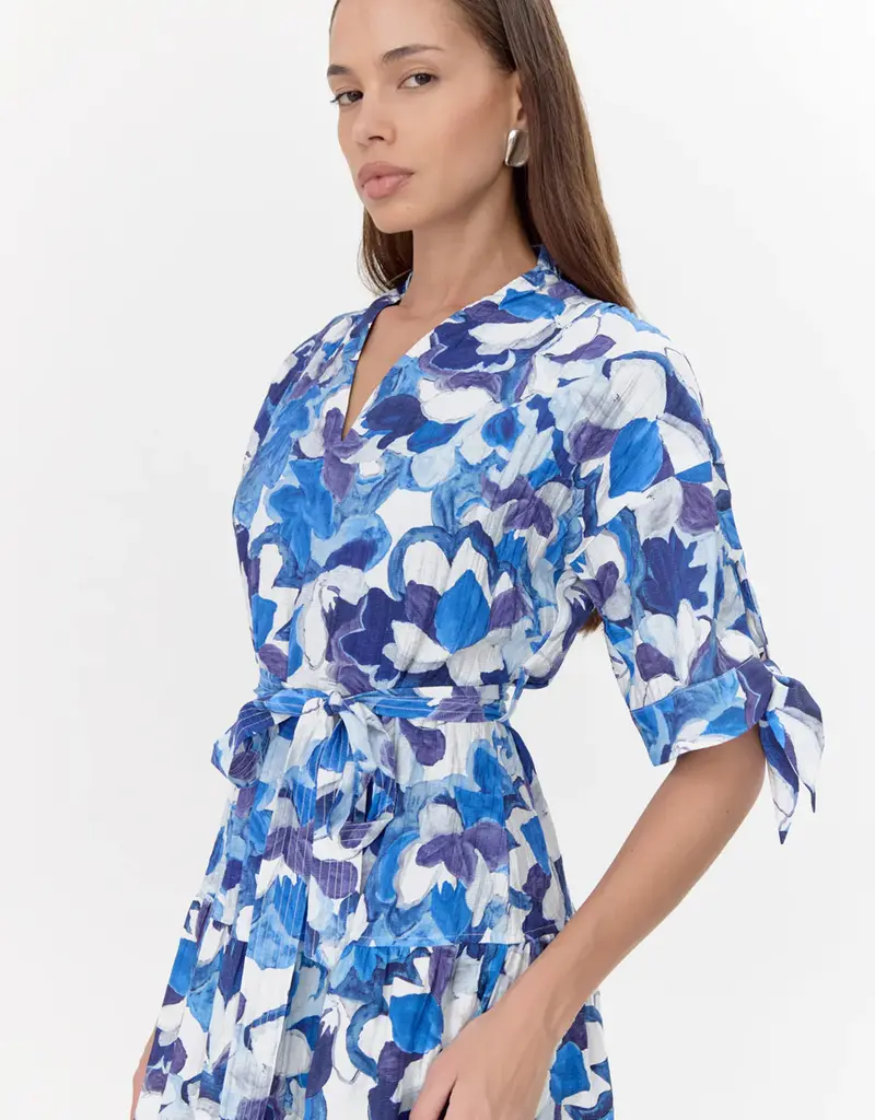 Adelyn Rae Mona Textured Drop Waist Midi Dress
