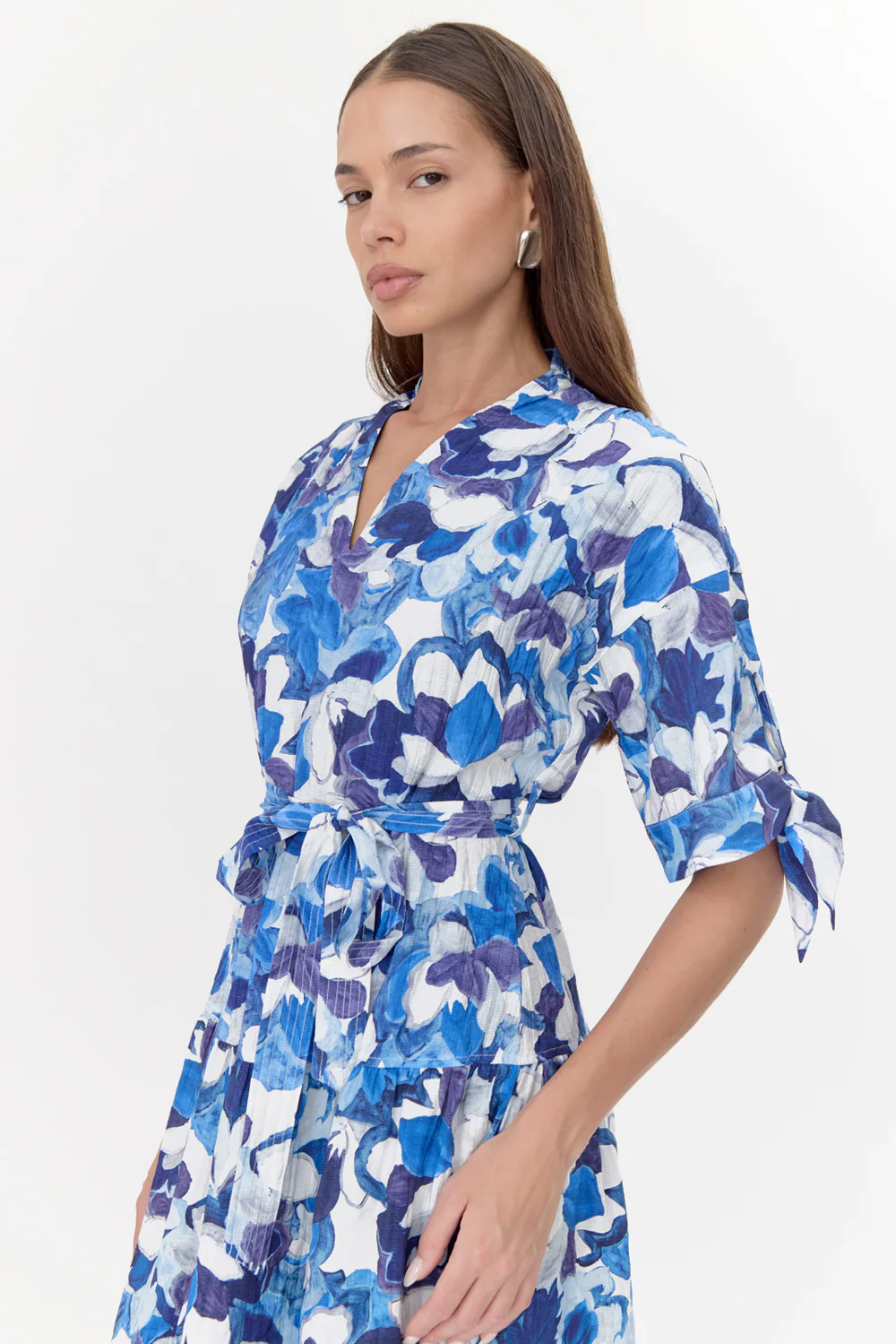 Mona Textured Drop Waist Midi Dress - Adorn Boutique