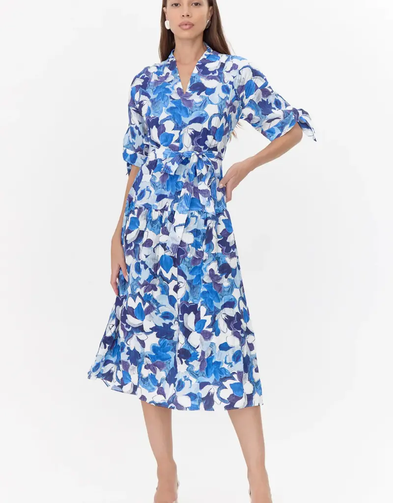 Adelyn Rae Mona Textured Drop Waist Midi Dress